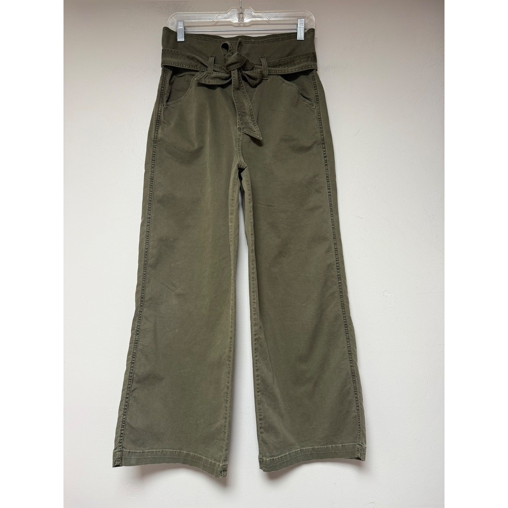 Citizens of Humanity Wide Leg Pants Women 26 Olive Green Excellent‎ Tie Waist